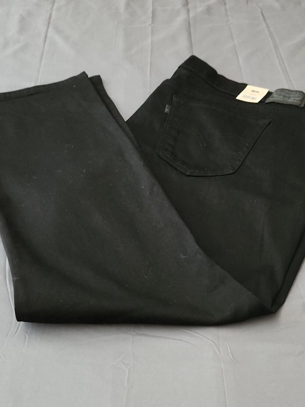 Levis Hyperform Straight Mid Rise Black Jeans Zip Fly Denim Size 26W